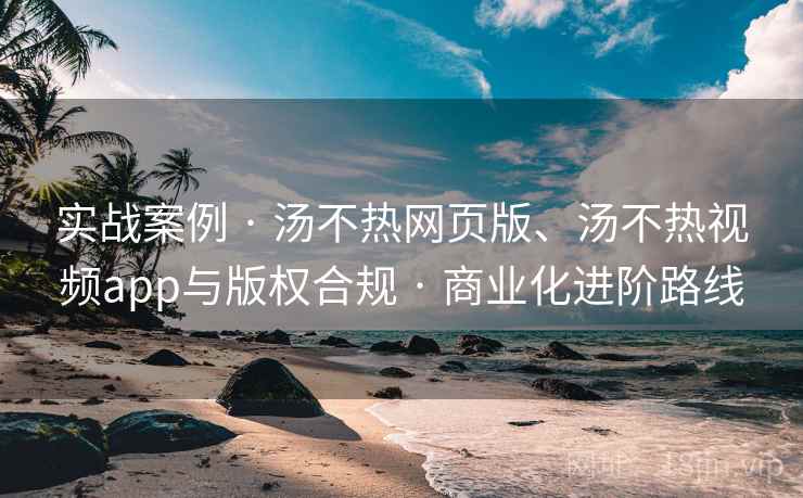 实战案例 · 汤不热网页版、汤不热视频app与版权合规 · 商业化进阶路线 实战案例 · 汤不热网页版、汤不热视频app与版权合规 · 商业化进阶路线