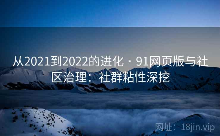 从2021到2022的进化 · 91网页版与社区治理:社群粘性深挖 从2021到2022的进化 · 91网页版与社区治理:社群粘性深挖