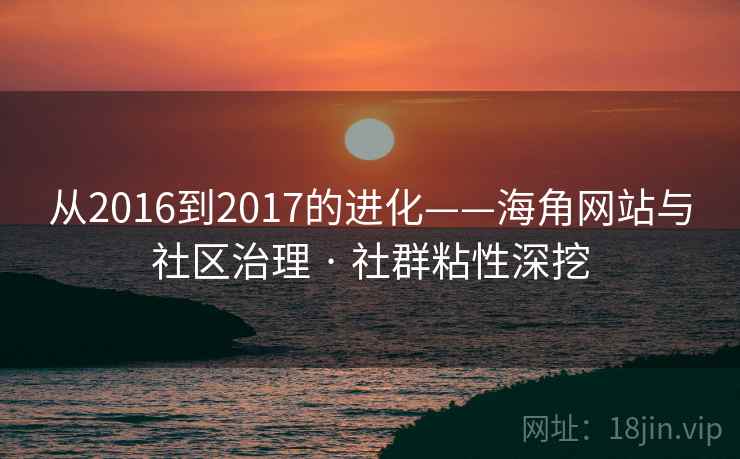 从2016到2017的进化——海角网站与社区治理 · 社群粘性深挖 从2016到2017的进化——海角网站与社区治理 · 社群粘性深挖