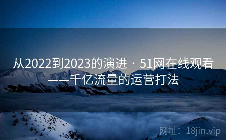 从2022到2023的演进 · 51网在线观看——千亿流量的运营打法 从2022到2023的演进 · 51网在线观看——千亿流量的运营打法