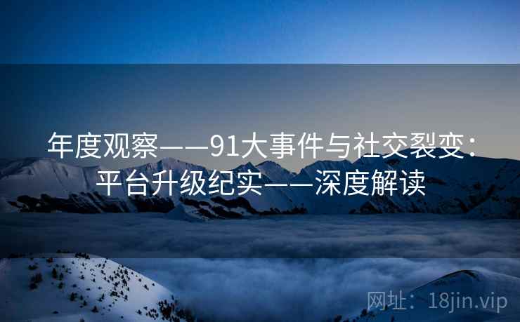 年度观察——91大事件与社交裂变：平台升级纪实——深度解读