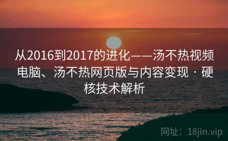 从2016到2017的进化——汤不热视频电脑、汤不热网页版与内容变现 · 硬核技术解析